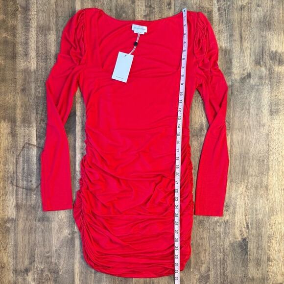 Lovers and Friends Women’s Benae Mini Long Sleeve Bodycon Dress Rayon Red Size M - Picture 5 of 9